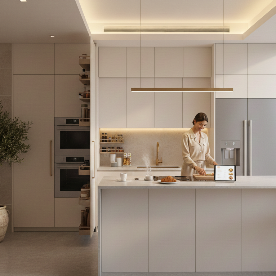 Modern kitchen renovation in Dubai apartment